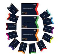 Boxiki Travel Maniche di blocco RFID per passaporto e carte di credito (Navy Blue - 15 pcs)