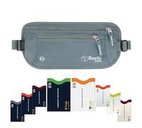 Boxiki Travel Marsupio Portasoldi Grigio 8 Buste RFID (3 Buste per Carte di Credito e 1 Busta per Passaporto Blu Navy & 3 Buste per Carte di Credito e 1 Busta per Passaporto Bianco)