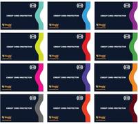 Boxiki Travel Proteggi Carte di Credito Contactless RFID, 12 Buste Blocco RFID con Codifica a Colori, Protezione RFID per Carte di Credito Bancomat e Documenti, Porta Bancomat Schermato