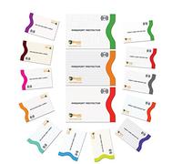 Boxiki Travel RFID, set di 15 custodie con codifica colore | 12 porta carte di credito + 3 protezioni per passaporto | Ultimate antifurto (bianco)