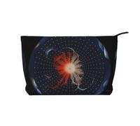 BOXILTD A playful little cat makeup bag - Morbida borsa da viaggio per il trucco, custodia compatta con chiusura a cerniera, ideale per gli oggetti essenziali, Spot Luce Rotante, Taglia unica