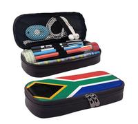 BOXILTD Astuccio in pelle con bandiera del Sud Africa, astuccio multiuso con chiusura a cerniera, grazioso portapenne adatto per il lavoro