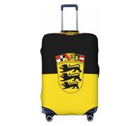 BOXILTD Bandiera dello Stato del Baden-Württemberg Travel Luggage Cover Protector - Copertura protettiva per bagagli da 45,7 a 81,7 cm, nero, viola, rosso, nero, Small