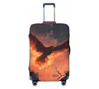 BOXILTD Bathing Fire Phoenix - Copertura protettiva per valigie da viaggio, adatta per bagagli da 45-81 cm, nero, viola, rosso, nero, Large