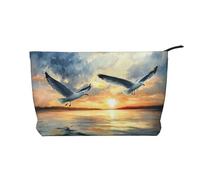 BOXILTD Beauty case con graffiti sulla parete, morbida borsa da viaggio, custodia compatta con chiusura a cerniera, ideale per gli oggetti essenziali, Gabbiani volanti, Taglia unica