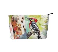 BOXILTD Beauty case con graffiti sulla parete, morbida borsa da viaggio, custodia compatta con chiusura a cerniera, ideale per gli oggetti essenziali, Picchio foraggiamento, Taglia unica