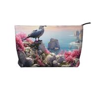 BOXILTD Beauty case con panda gigante, morbida trousse da viaggio, custodia compatta con chiusura a cerniera, ideale per gli oggetti essenziali, Uccelli Sulla Pietra, Taglia unica