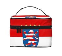 BOXILTD Beauty case da donna con bandiera del cantone del Meclemburgo, borsa da viaggio per casa, palestra e lunghi viaggi, colore nero, Bandiera dell'Assia, Taglia unica