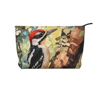 BOXILTD Borsa per il trucco con paperelle nell'acqua, morbida borsa da viaggio, custodia compatta con chiusura a cerniera, ideale per gli oggetti essenziali, Picchio carino, Taglia unica