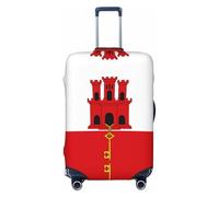 BOXILTD Flag of Gibraltar - Copertura protettiva per valigie da viaggio, adatta per bagagli da 45,7 a 81,7 cm, nero, viola, rosso, nero, Small