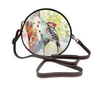 BOXILTD Four Swallows - Borsa a tracolla in pelle con tracolla regolabile, perfetta per lavoro, viaggi e shopping, Picchio foraggiamento, Taglia unica