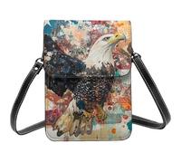 BOXILTD goshawk Piccola borsa a tracolla da donna, mini borsa a tracolla con scomparti per carte di credito, borsa per cellulare, nero