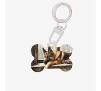 BOXILTD Medaglietta per animali a forma di osso con stampa di pastore | Trasforma il dolce ritratto del tuo animale domestico in un simpatico accessorio per collari, porta immagini gioiose