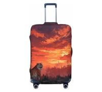 BOXILTD Night Tiger - Copertura protettiva per valigie da viaggio, adatta per bagagli da 45-81 cm, nero, viola, rosso, nero, Medium