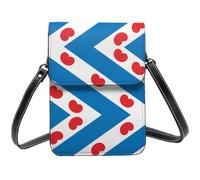BOXILTD Piccola borsa a tracolla da donna con bandiera della Frisia, mini borsa a tracolla con scomparti per carte di credito, borsa per cellulare, nero