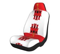 BOXILTD Set completo di coprisedili anteriori per auto, camion e SUV, motivo: bandiera di Gibilterra, rosa e nero,
