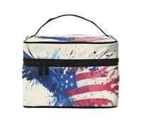 BOXILTD Soaring Eagle - Beauty case da donna, grande, da viaggio, per casa, palestra e lunghi viaggi, colore nero, Bandiera americana con aquila, Taglia unica