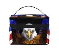 BOXILTD Soaring Eagle - Beauty case da donna, grande, da viaggio, per casa, palestra e lunghi viaggi, colore nero, Bandiera USA Aquila Patriottica, Taglia unica