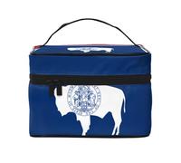 BOXILTD Soaring Eagle - Beauty case da donna, grande, da viaggio, per casa, palestra e lunghi viaggi, colore nero, Bandiera dello stato del Wyoming, Taglia unica
