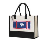 BOXILTD Soaring Eagle - Borsa larga in tela, da donna, a tracolla, versatile, per l'uso quotidiano, Bandiera dello stato del Wyoming, One Size