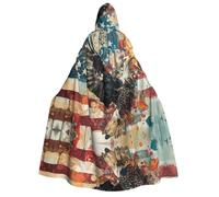 BOXILTD Soaring Eagle - Mantello con cappuccio, unisex, per adulti, colore bianco e nero, per costumi di Halloween e cosplay, Goshawk, taglia unica