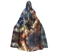 BOXILTD Soaring Eagle - Mantello con cappuccio, unisex, per adulti, colore bianco e nero, per costumi di Halloween e cosplay