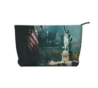 BOXILTD Swan in the water - Trousse da viaggio morbida, con chiusura a cerniera, ideale per gli oggetti essenziali, Statua Della Dea D'America, Taglia unica
