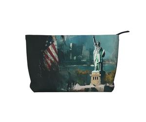 BOXILTD Swan in the water - Trousse da viaggio morbida, con chiusura a cerniera, ideale per gli oggetti essenziali, Statua Della Dea D'America, Taglia unica