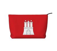 BOXILTD The Silesian Flag Makeup Bag - Borsa da viaggio morbida per il trucco, custodia compatta con chiusura a cerniera, ideale per oggetti essenziali, La bandiera di Amburgo, Taglia unica