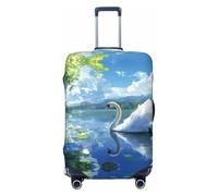 BOXILTD White Swan on the Lake - Copertura protettiva per valigie da viaggio, adatta per bagagli da 45-81 cm, nero, viola, rosso, nero, Small