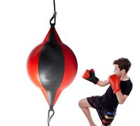 Boxing Ball, Leather Reflex Speed Training Bag Punch Practice, Hanging Suspended Exercise Equipment, Hand Eye Coordination Reaction Time, for Home Gym, Martial Arts, Athletes, Fitness Training
