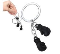 Boxing Glove Keychain, 3D Metal Backpack Charm Keyring Durable Alloy Sport Decorative Key Holder with Detailed Mini Design System, Lightweight Fashion Accessory Style, Minimal Bag Charm Use, School