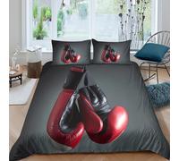 boxing_glovesSet Di Copripiumino ultra microfibra 3 pezzi motivo 3D con cerniera sports_training_style copripiumino con federa traspirante ultra morbido e traspirante for bambini Double（200x200cm）