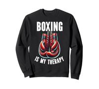 Boxing is My Therapy guantoni da Boxe, Boxer, Combattimento, Sport, Combattimento Felpa