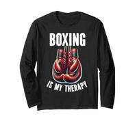 Boxing is My Therapy guantoni da Boxe, Boxer, Combattimento, Sport, Combattimento Maglia a Manica