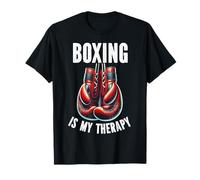 Boxing is my therapy guantoni da boxe, boxer, combattimento, sport, combattimento Maglietta