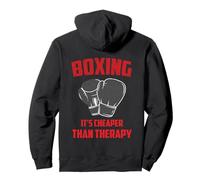 Boxing It's Cheaper Than Therapy Arti Marziali Felpa con Cappuccio