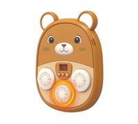 Boxing Machine, Bear Music Punching Machine, LED Light Wall Target Game, Rechargeable Musical Reflex Trainer Toy for Home, Gym, Indoor, Outdoor, Fitness Fun, Brown and Red