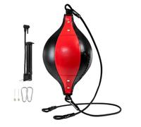 Boxing Speed Bag - End Boxing Punching Bag | Flexible Punching Ball | Pu Leather Reflex Kit With Bungee Cords | Floor To Ceiling Reaction, Agility, Hand Eye Coordination Training