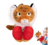 Boxing Tiger Plush Hand Puppet - Interactive Plush Puppet Toy | Soft 27x25x15cm 10.63x9.84x5.91in Design And Button Battery | Fun Boxing Toy And Gift For Children Ages 3+, Adults