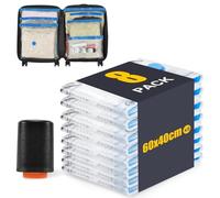 BoxLegend 8 Pezzi S*60x40cm Sacchetti Sottovuoto Vestiti per Viaggi con Pompa Elettrica USB da 1400mAh Tipo Spesso Sacchetti Sottovuoto Salvaspazio Impermeabili e Spessi Adatti a Valigie e Zaini