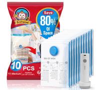 BoxLegend Sacchetti Sottovuoto Vestiti 10 Pezzi 70x50cm Sacco Sottovuoto Buste Sottovuoto Salvaspazio per Abbigliamento Piumini Biancheria da Letto Peluche Giocattoli Cuscino Coperte, 1 Pompa USB