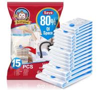 BoxLegend Sacchetti Sottovuoto Vestiti 15 Pezzi Tipo Spesso Sacchetti Sottovuoto 1XXL + 2XL + 5L + 5M + 2S Riutilizzabili per Contenere Coperte Vestiti Lenzuola Piumoni Cuscini Marca