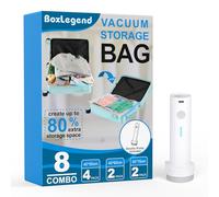 Boxlegend Sacchetti Sottovuoto Vestiti Viaggio Con Pompa Elettrica, 8 Pezzi (4 X 40 X 50 Cm, 2 X 40 X 60 Cm, 2 X 50 X 70 Cm), Buste Sottovuoto Vestiti Da Viaggio Per Valigia Organizer