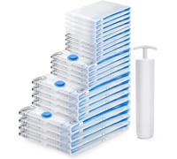 BoxLegend Sacchetto di Stoccaggio Sottovuoto 21 Pezzi, Sacchetto Salvaspazio, Sacchetto Compresso e Sigillato per Vestiti, Biancheria da Letto, Cuscini, Piumone, Coperte, Lenzuola,1 Pompa