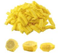 BOXOB 100 Confezioni Coperture per Limoni per Spremere, Retino per Limoni Sacchetti per Spicchi di Limone Panni per Spremere il Limone Fasce Elastiche per Metà e Spicchi di Limone (Giallo)