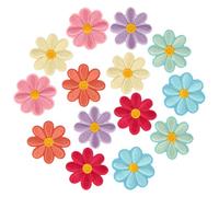BOXOB 14pz Toppe Termoadesive Fiore, Margherita Applicazioni Ricamate da Cucire Toppe Ricamate Floreali per Fai da te Borse Vestiti Giacche Jeans Zaini Cappelli Artigianato, 7 Colori