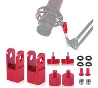BOXOB 2 Set Adattatore di Montaggio per Microfono in Metallo, per Supporto per Microfono Hyperx Quadcast e Braccio a Braccio con Adattatore a Vite da 3/8" o 1/4" Accessorio di Ricambio (Rosso)