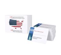 BOXOB 2026 US Citizenship Flash Card, Guida allo studio di naturalizzazione Inglese e Spagnolo Test Flash Cards Bilingue Booklet Combo Set con 128pcs US Civics Domande & Risposte