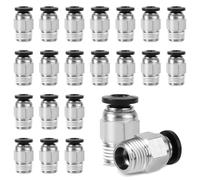 BOXOB 20pz Raccordi Pneumatici PC4-M10, Spingere per Connettersi Maschio Dritto Giunto Tubo PTFE Accessori Stampanti 3D per Sistemi Pneumatici & Estrusione a Lunga Distanza